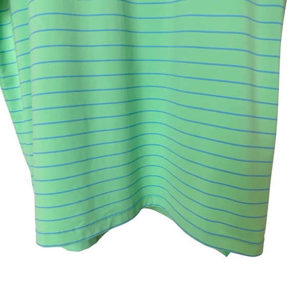 Peter Millar Men's XL Summer Comfort Green Striped Polo Shirt Short Sleeve Golf - Picture 3 of 11